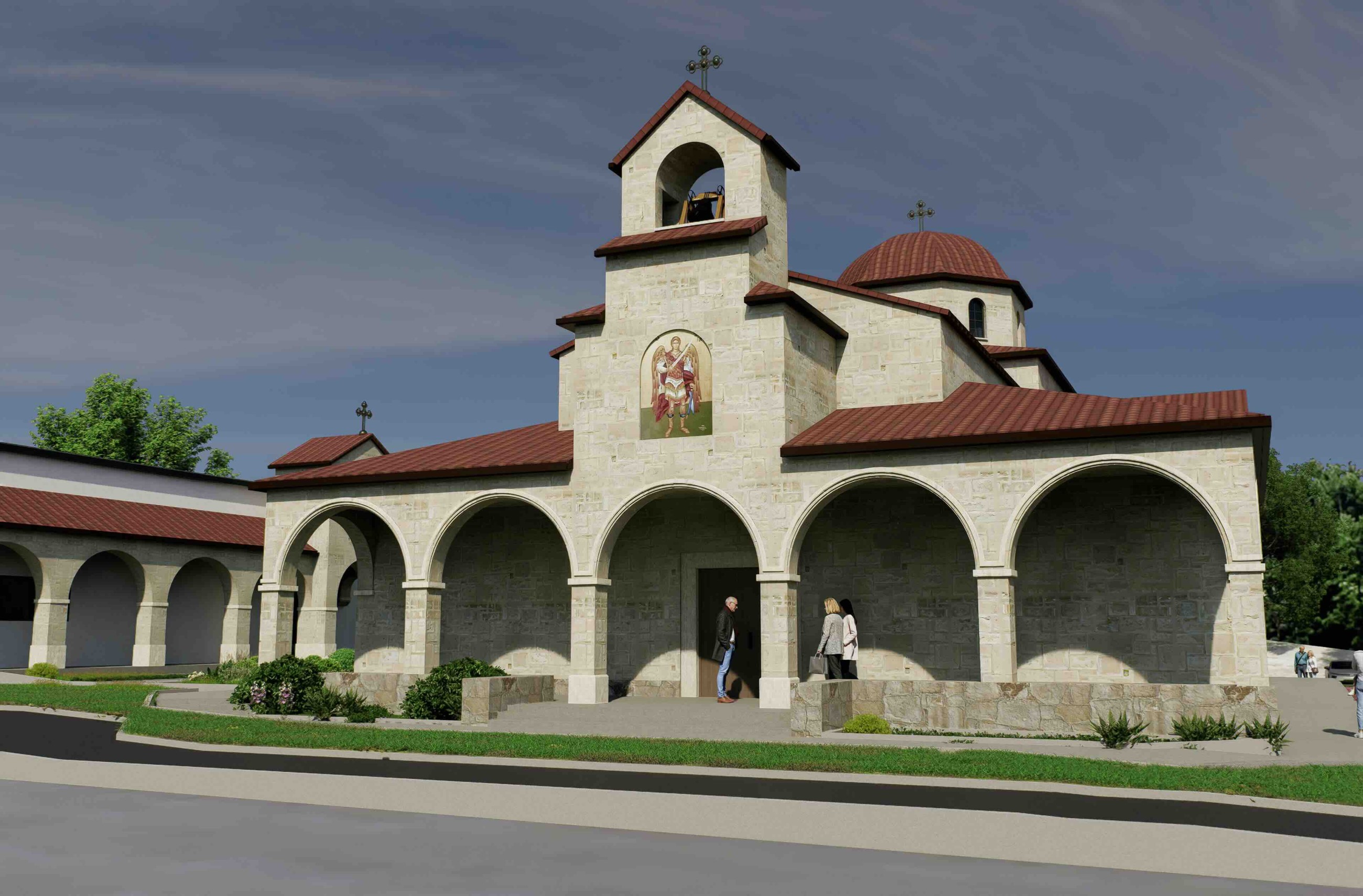 Rendering of the future Byzantine temple at Archangel Michael
